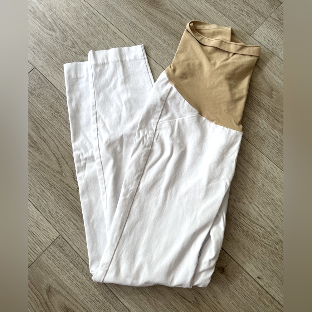 Maternity white dress pants
